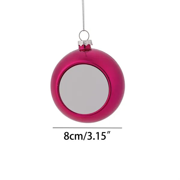 Colorful Round Plastic Christmas Ball Ornaments with Lanyard