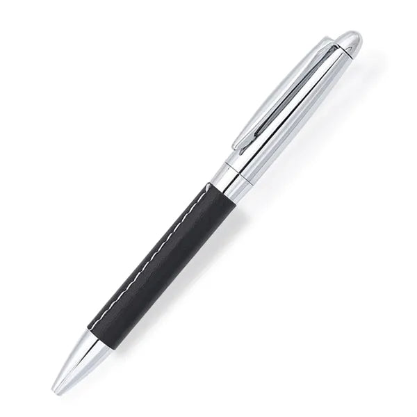 Anti-Slip Fine Point Twist PU Leather Wrapped Ballpoint Pen