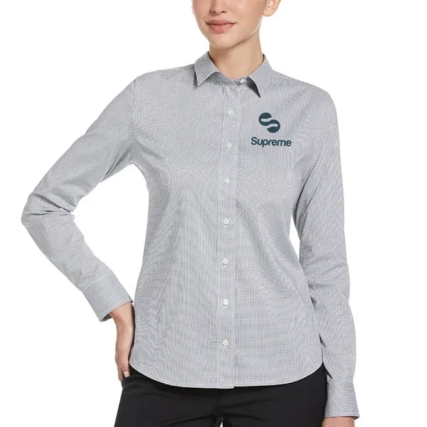 Perry Ellis Women's Grid Woven Shirt