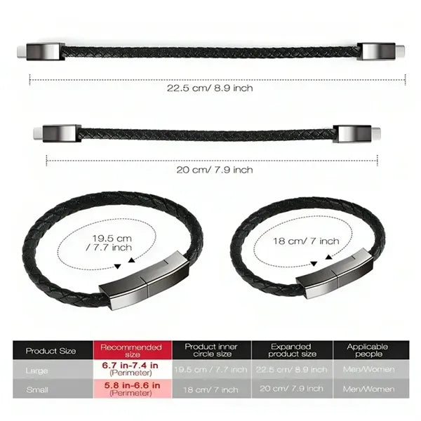 Leather Cord Bracelet Portable Data Cable