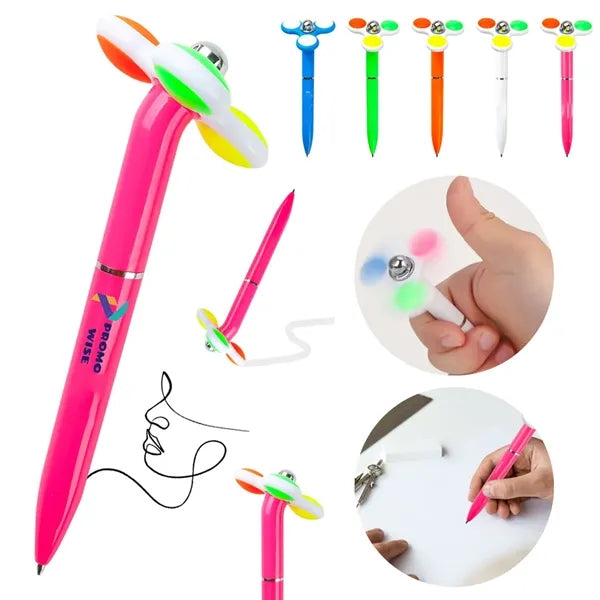 3-Color Stress Relief Fidget Spinner Smooth Writing Pen