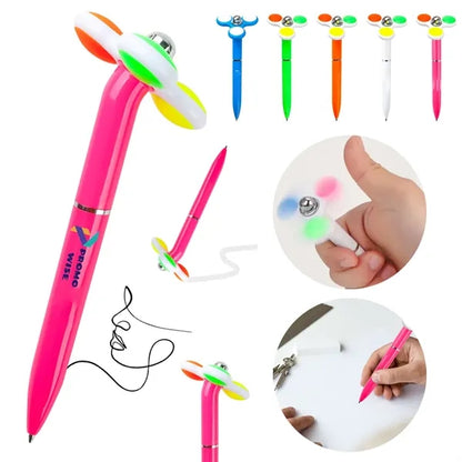 3-Color Stress Relief Fidget Spinner Smooth Writing Pen