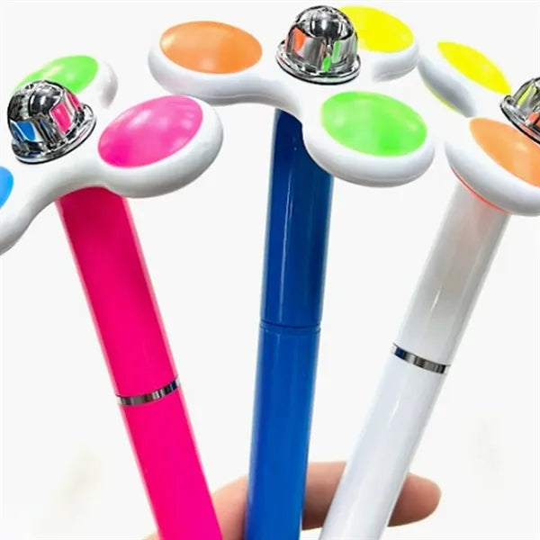 3-Color Stress Relief Fidget Spinner Smooth Writing Pen