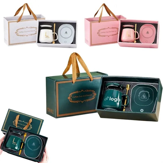 13OZ Electric Heated Insulated Ceramic Mug Business Gift Set