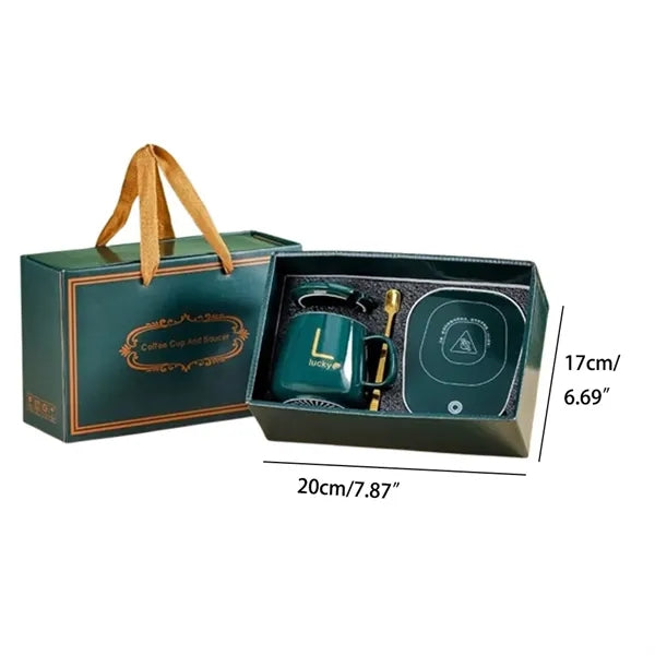 13OZ Electric Heated Insulated Ceramic Mug Business Gift Set