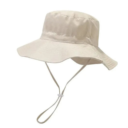 Foldable Kids' Breathable Sun Hat with Adjustable Chin Strap