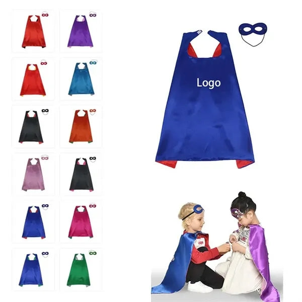 Double Side Kids Superhero Cape and Mask