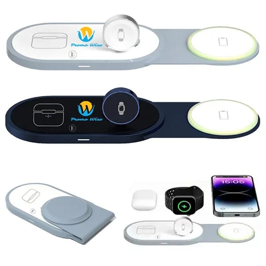 3-in-1 Foldable Magnetic Wireless Charger with LED Light