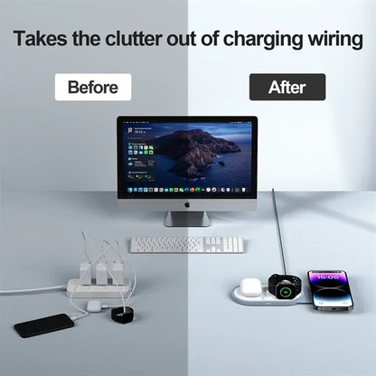 3-in-1 Foldable Magnetic Wireless Charger with LED Light