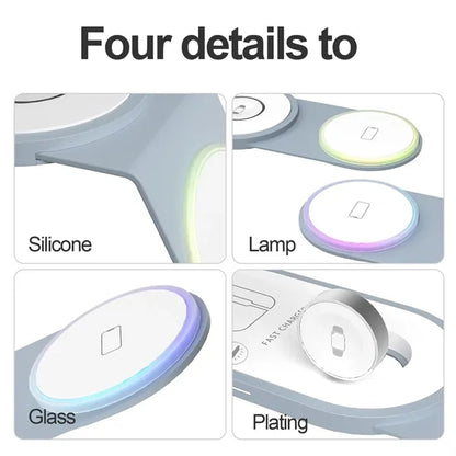 3-in-1 Foldable Magnetic Wireless Charger with LED Light