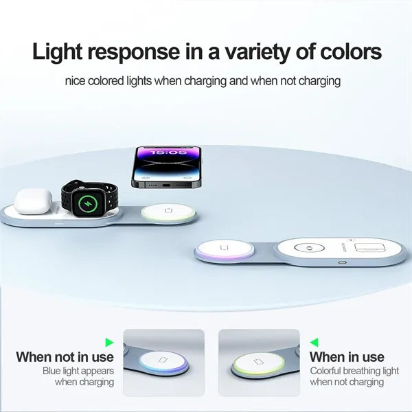 3-in-1 Foldable Magnetic Wireless Charger with LED Light