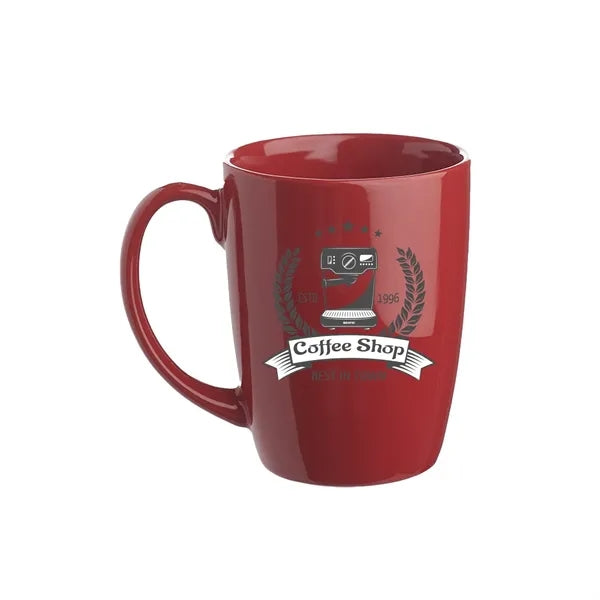 Ceramic Solid Color Curved Mug, 12 oz.