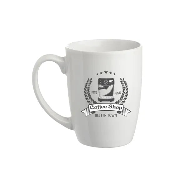 Ceramic Solid Color Curved Mug, 12 oz.