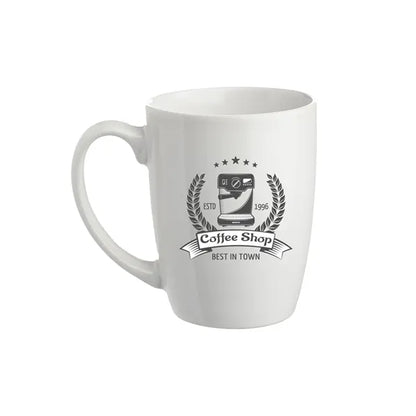 Ceramic Solid Color Curved Mug, 12 oz.