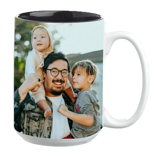 15 oz. Glossy Two-Tone Custom Photo Mug