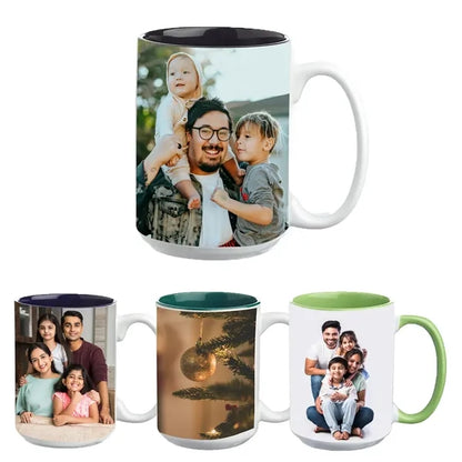 15 oz. Glossy Two-Tone Custom Photo Mug