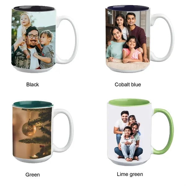 15 oz. Glossy Two-Tone Custom Photo Mug