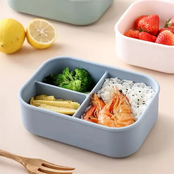 3-Compartment Leakproof Lightweight Silicone Bento Box