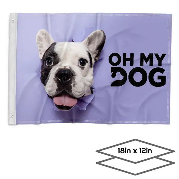 DOUBLE-SIDED DYE SUBLIMATION 2-LAYER 18IN X 12IN FLAG