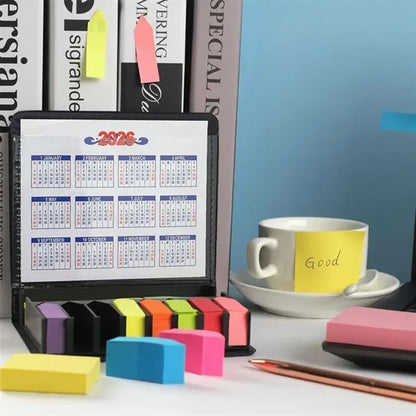 School office work page markers colored sticky notes tabs