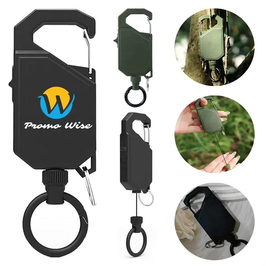 Retractable Carabiner Keychain with 1M Tangle-Free Cord