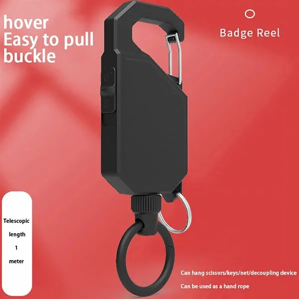 Retractable Carabiner Keychain with 1M Tangle-Free Cord