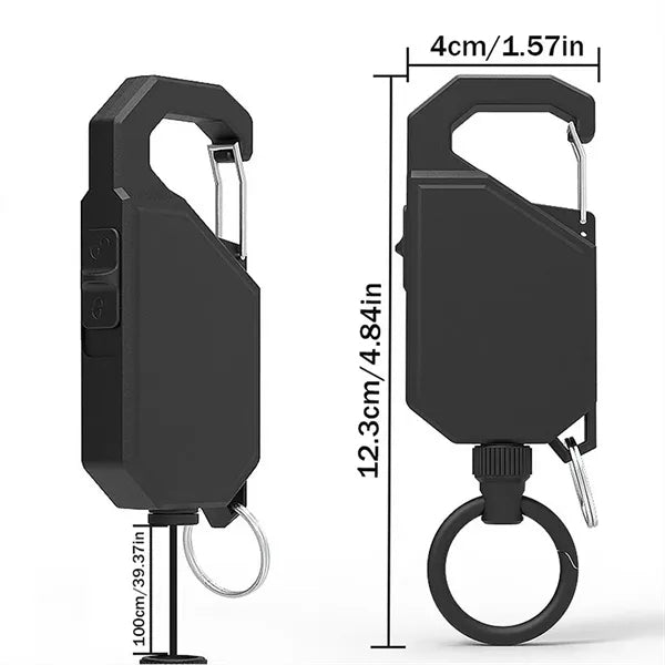 Retractable Carabiner Keychain with 1M Tangle-Free Cord