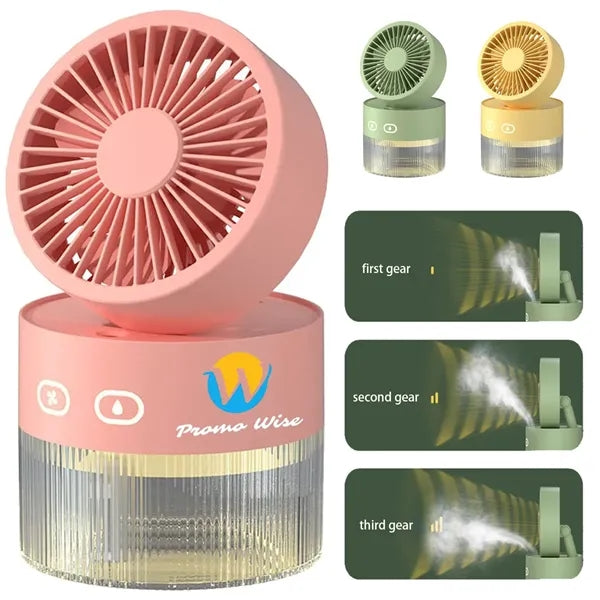 Adjustable Portable Mini Desktop 3-Speed Fan with Mist Spray