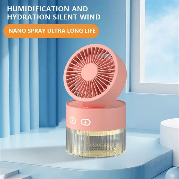 Adjustable Portable Mini Desktop 3-Speed Fan with Mist Spray