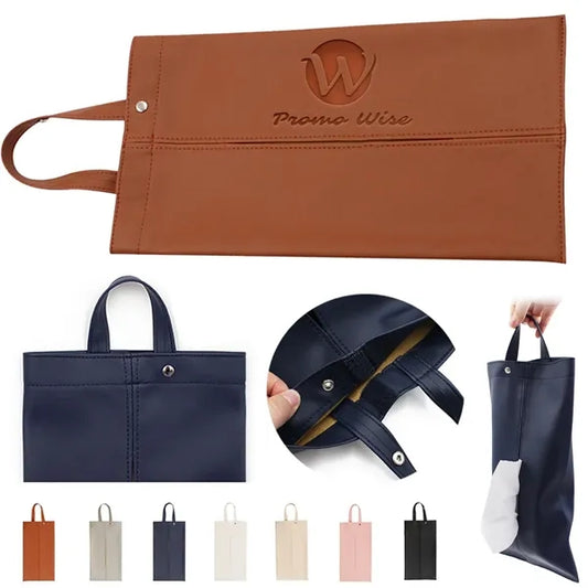 PU Leather Removable Spacious Durable Car Tissue Bags
