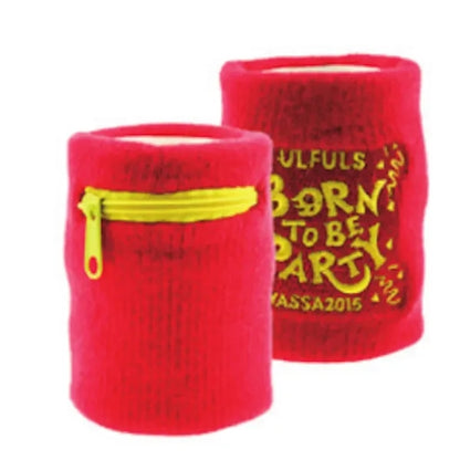 Sports Wristband w/ Zipped Pocket and Custom Embroidery