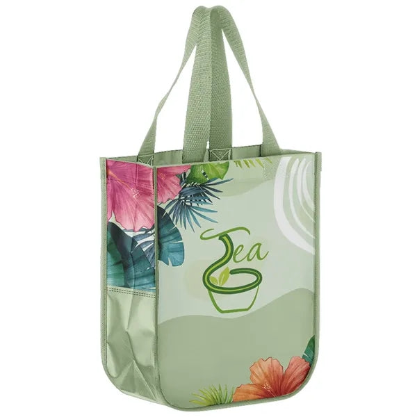 Custom Laminated Lulu Style Shopper Tote Bag - 12” x 9” x 4”