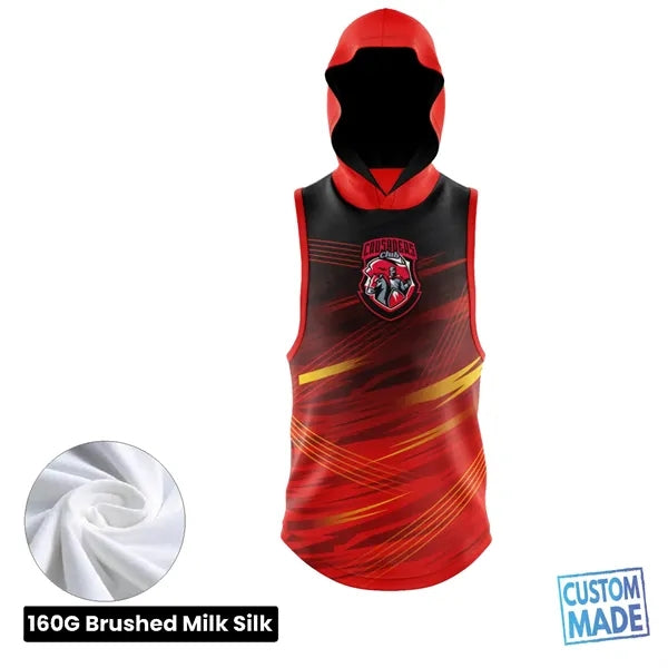 Unisex & Kids' Sublimation Sleeveless Hooded T-Shirt - 160G