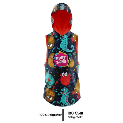 Unisex & Kids' Sublimation Sleeveless Hooded T-Shirt - 180G