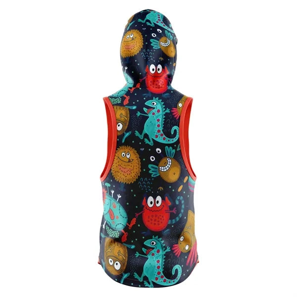 Unisex & Kids' Sublimation Sleeveless Hooded T-Shirt - 180G