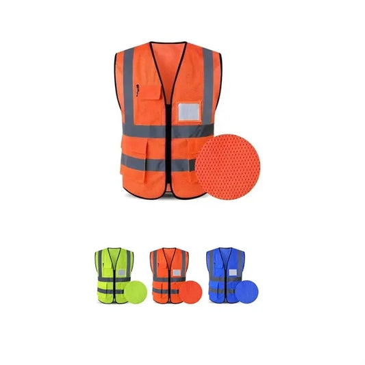 VISIPRO Front-Zip Reflective Safety Vest With Pockets - Mesh