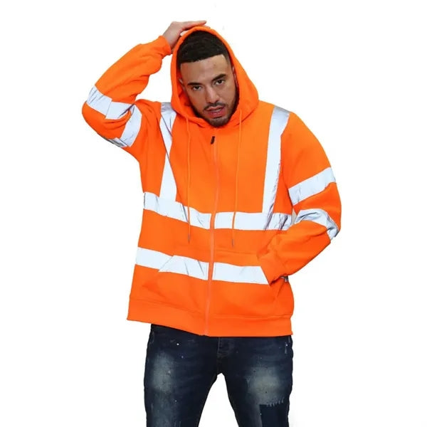VISIPRO Reflective Safety Full-Zip Hoodie with Bands & Brace