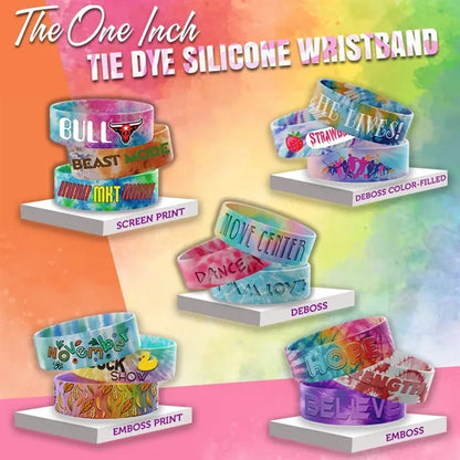 Tie Dye Silicone Wristband - 1" band