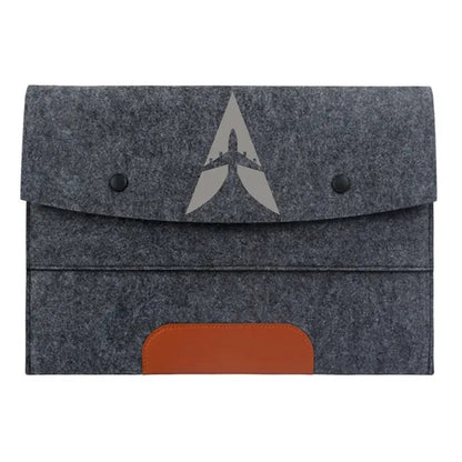 Felt Laptop Sleeve with PU Accent and 2-Button Closure