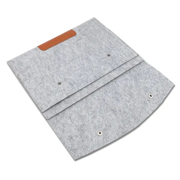 Felt Laptop Sleeve with PU Accent and 2-Button Closure