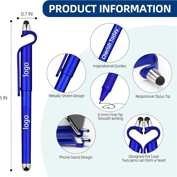 Ballpoint Phone Holder and Touch Screen Stylus Pen
