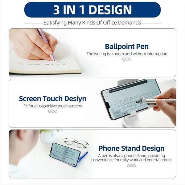 Ballpoint Phone Holder and Touch Screen Stylus Pen