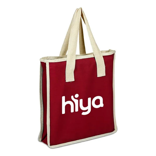 Color Cotton Canvas Shopping Bag ( 14"W X 15"H X 4" )
