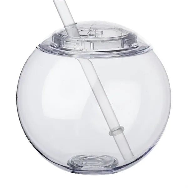 Moran 15 oz. Plastic Cocktail Ball with Straw