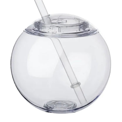 Moran 15 oz. Plastic Cocktail Ball with Straw
