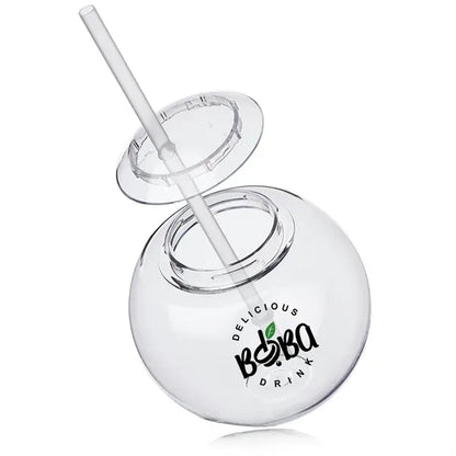Moran 15 oz. Plastic Cocktail Ball with Straw