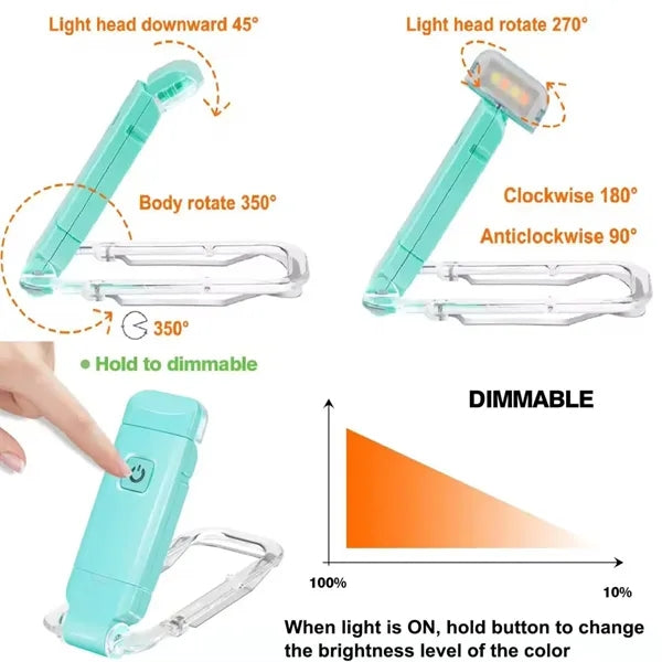 Eye Protection Foldable Book Clip Lamp