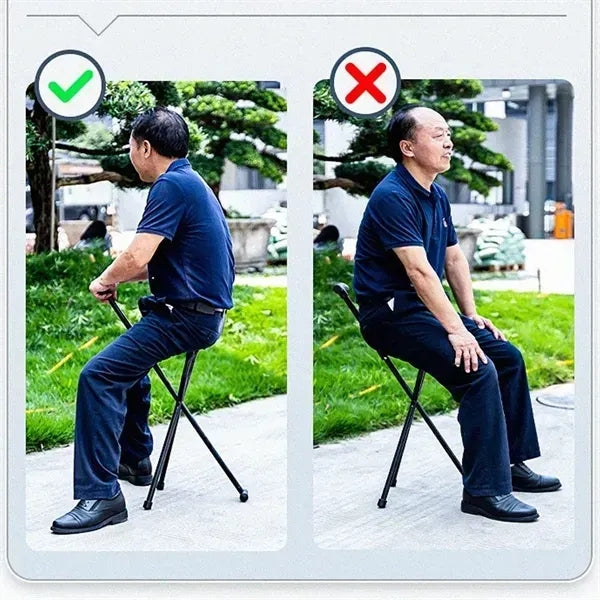 Lightweight Folding Cane With Seat
