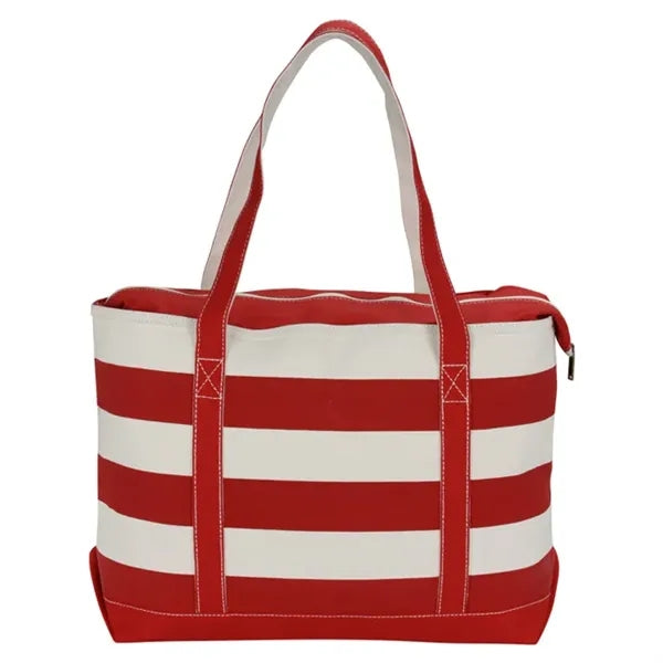 Full Color Canvas Nautical 18 oz. Zip Top Tote