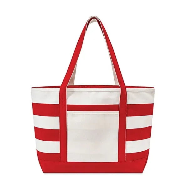 Full Color Canvas Nautical 18 oz. Zip Top Tote